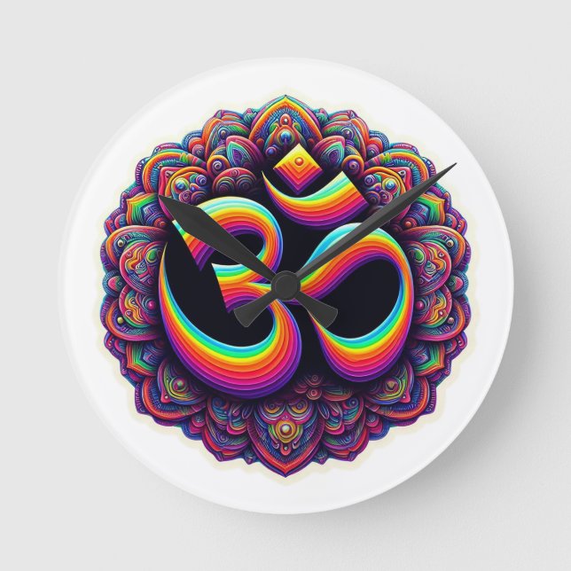 Om Hindu Symbol Wall Clock (Front)