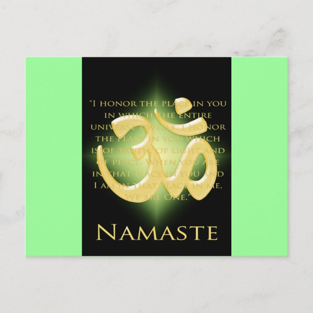 Om in Black & Gold - Namaste Postcard (Front)