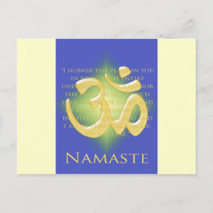 Om in Blue & Gold - Namaste Postcard