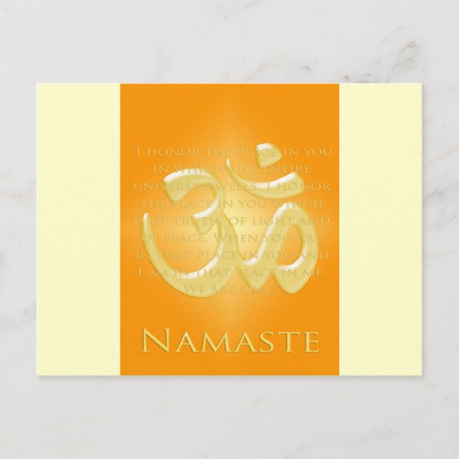 Om in Oranges & Gold - Namaste Postcard (Front)