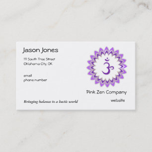 Om, in Purple and White Business Card