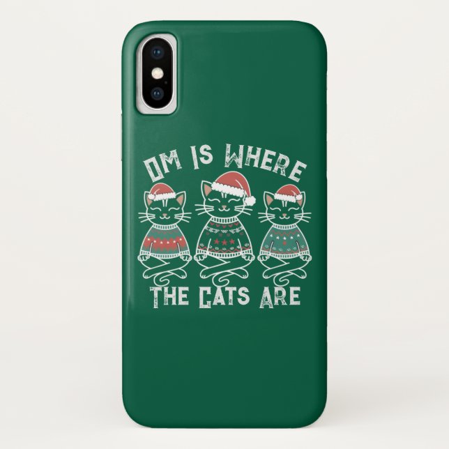 Om Is Where the Cats Are Holiday Case-Mate iPhone Case (Back)