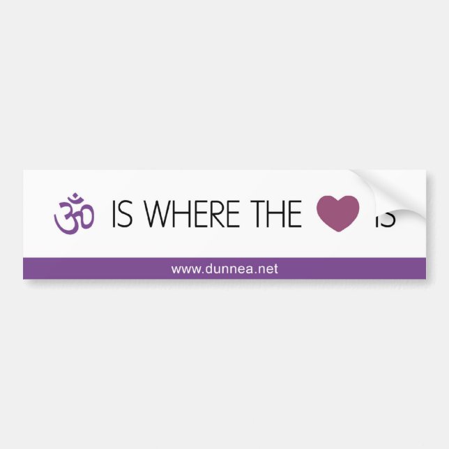Om Is Where the Heart Is Bumper Sticker (Front)