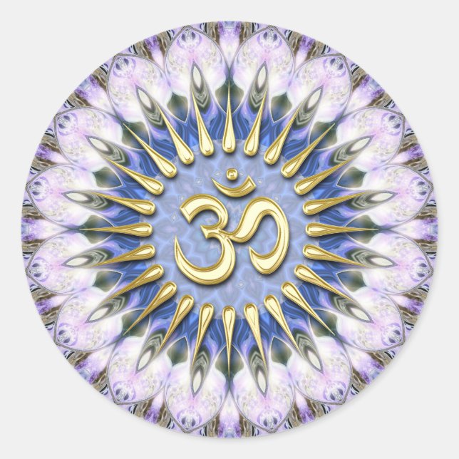 OM Lavender Love Energy Spiritual Healing Sticker (Front)