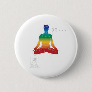 OM Lotus Chakras Button