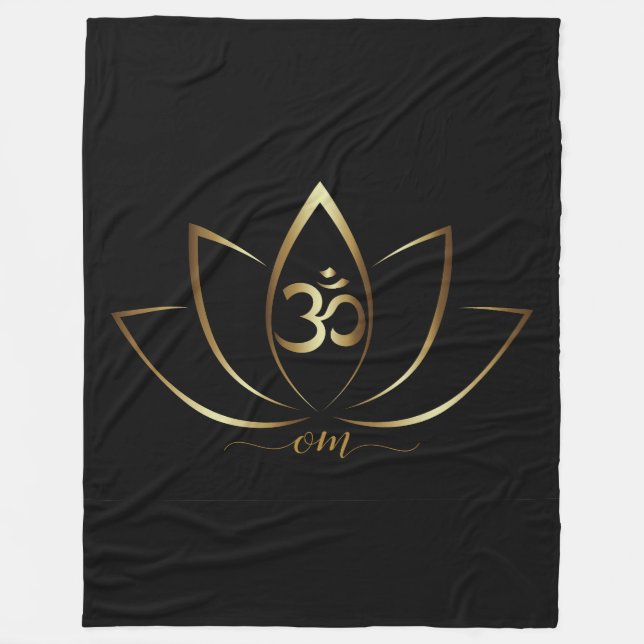 Om Lotus Decke Fleece Blanket (Front)
