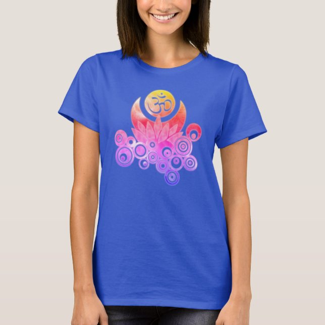 OM LOTUS Design coloured T-Shirt (Front)
