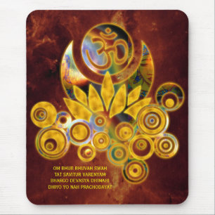 Om Lotus & GAYATRI MANTRA universe of fire Mouse Pad
