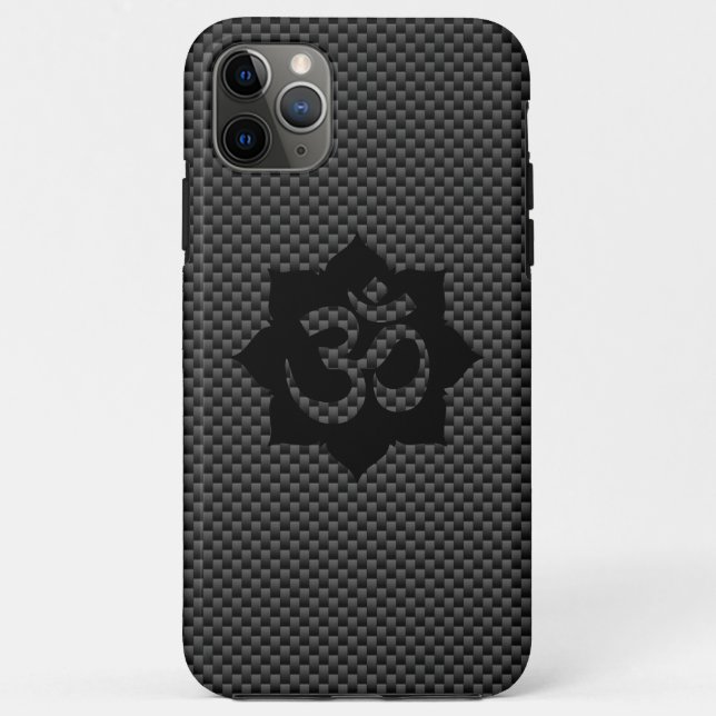 OM Lotus Spirituality Yoga in Carbon Fibre Style Case-Mate iPhone Case (Back)