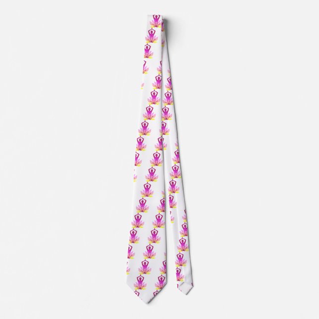 Om Lotus Yoga Pose Tie (Front)
