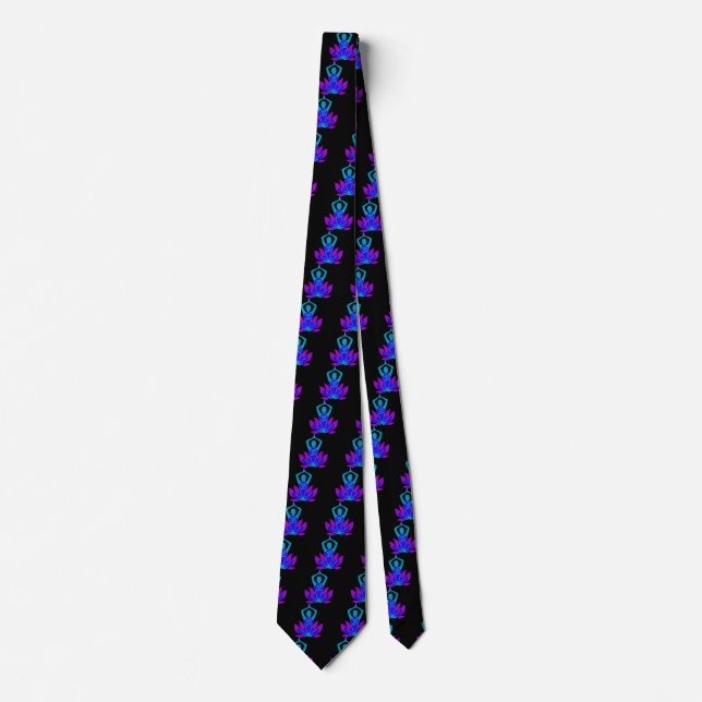 Om Lotus Yoga Pose Tie (Front)