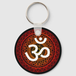 Om Mandala Red Root Chakra Key Ring