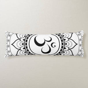 Om Mandala White & Black double sided Body Cushion