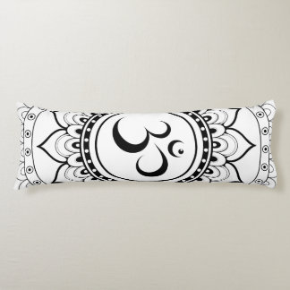 Om Mandala White & Black double sided Body Cushion