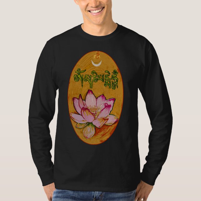Om Mani Padme Hum Lotus T-Shirt (Front)