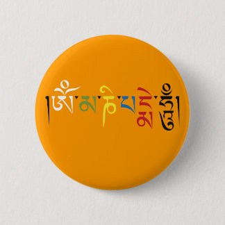 Om Mani Padme Hum Mantra Elegance 6 Cm Round Badge