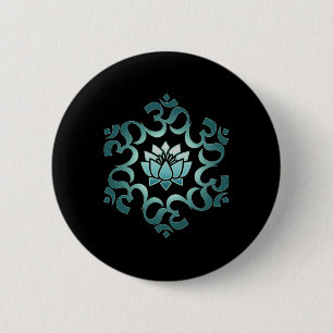 Om, Mantra, Symbol, Mandala, Lotus Flower, Buddhis 6 Cm Round Badge