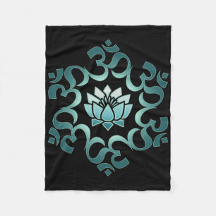 Om, Mantra, Symbol, Mandala, Lotus Flower, Buddhis Fleece Blanket