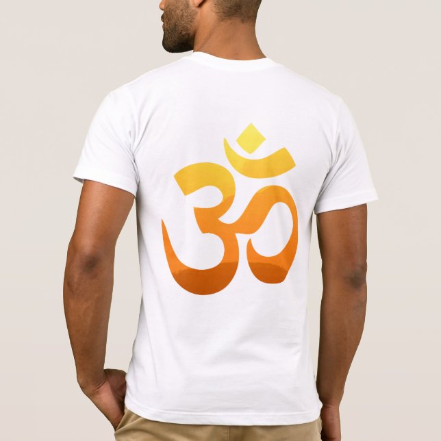 Om Mantra Symbol Meditation Yoga Back Design T-Shirt (Back)