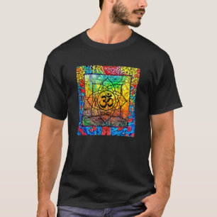 Om Meditation Flower Mandala Geometry Gaia Yoga Ma T-Shirt