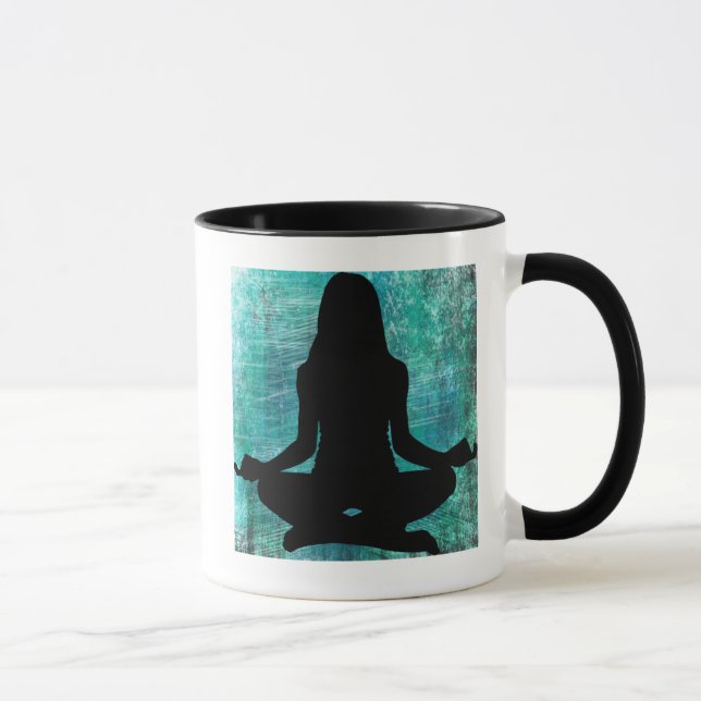 Om Meditation Yoga Woman Coffee Mug (Right)