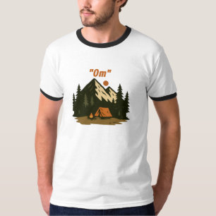 “Om” Mountain Meditation Camping Design T-Shirt