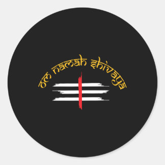 Om Namah Shivaya Tripundra Symbol Of Shiva  Classic Round Sticker