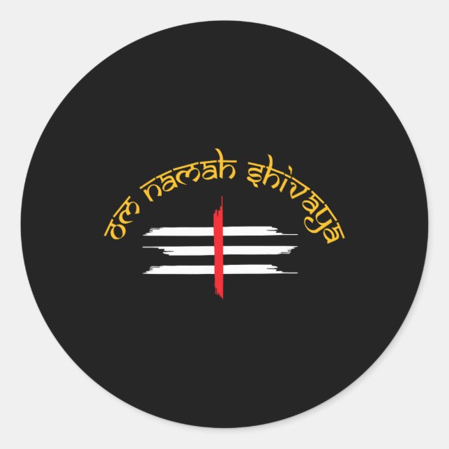 Om Namah Shivaya Tripundra Symbol Of Shiva  Classic Round Sticker (Front)