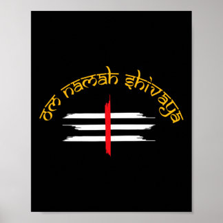 Om Namah Shivaya Tripundra Symbol Of Shiva  Poster