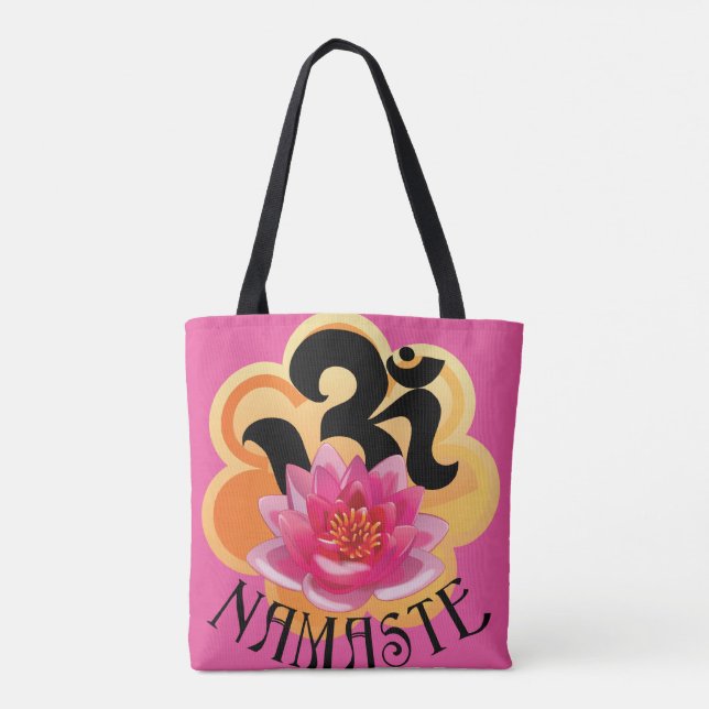 Om Namaste all over printed Tote Bag (Back)