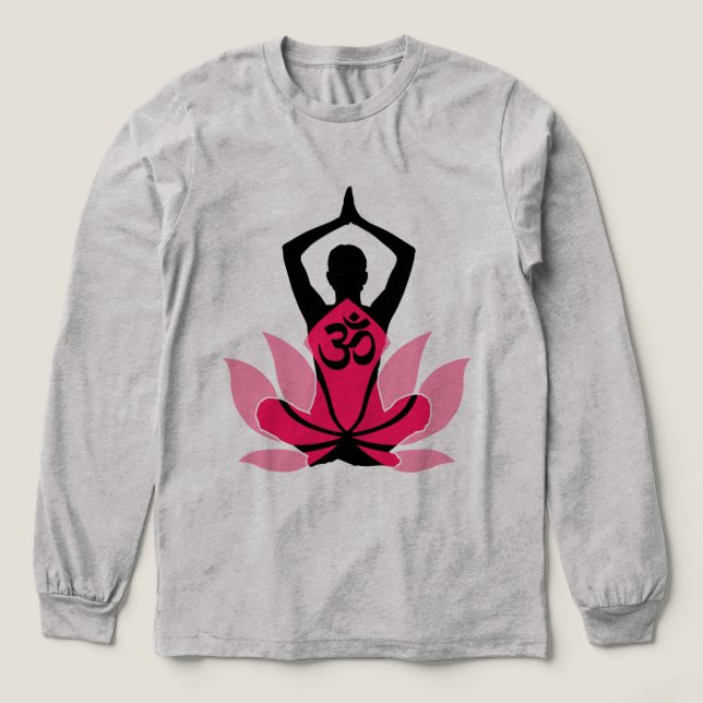 OM Namaste Spiritual Lotus Flower Yoga in Umber Tri-Blend Shirt (Design Front)