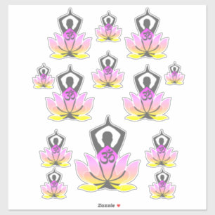 OM Namaste Spiritual Lotus Flower Yoga Pose