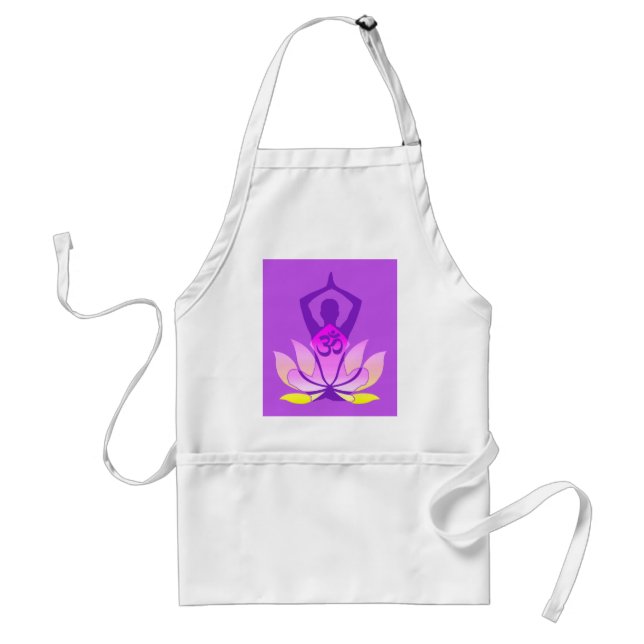 OM Namaste Spiritual Lotus Flower Yoga Pose Pastel Standard Apron (Front)
