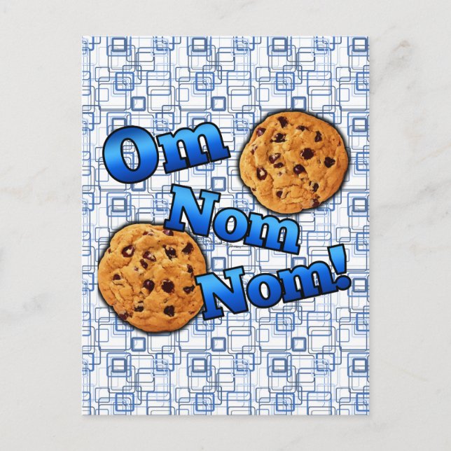 Om Nom Nom, Meme Love Cookies Postcard (Front)
