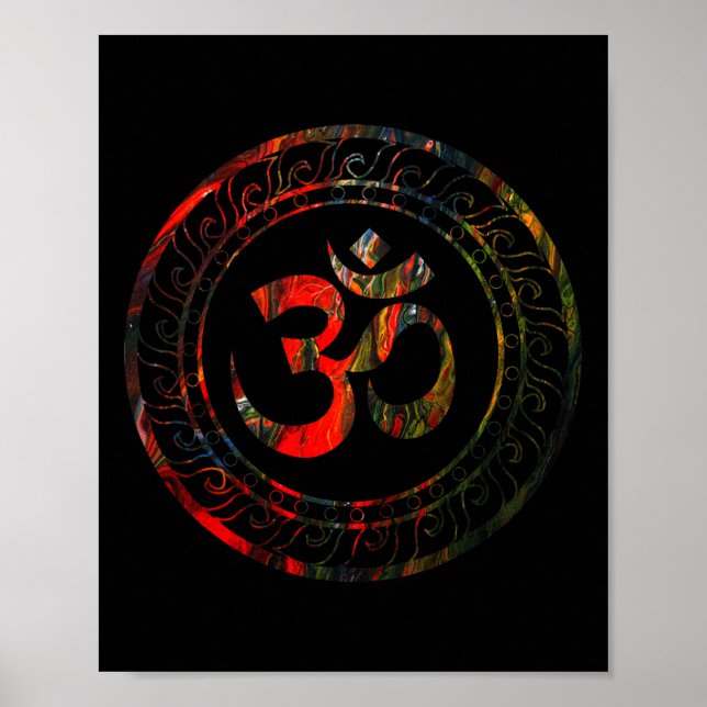 Om Ohm Aum Buddhism Symbol Yoga Sanskrit  Poster (Front)