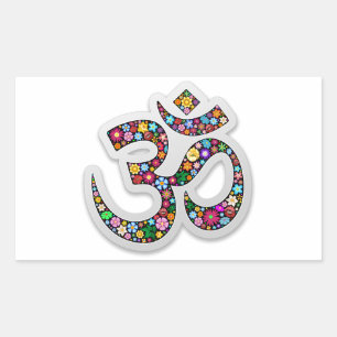 Om Ohm Aum Namaste Yoga Symbol Rectangular Sticker