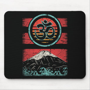 Om Ohm Symbol Retro Vintage 80s Style Meditation Y Mouse Pad