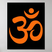 Om Omkar Aum Symbol Orange Graphic Spiritual Yoga 