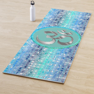 OM  on Shimmery Tiles Yoga Mat