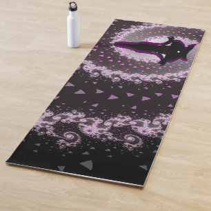 Om Purple and Black Meditation and Yoga Mat