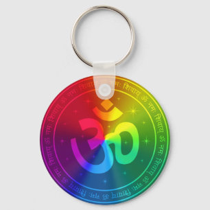 Om Rainbow Design Key Ring