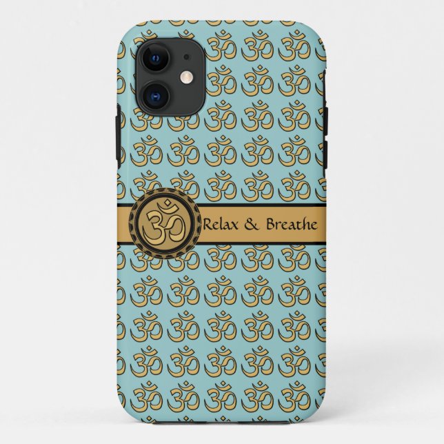 Om Relax & Breathe Gold iPhone 5 Barely There  2 Case-Mate iPhone Case (Back)
