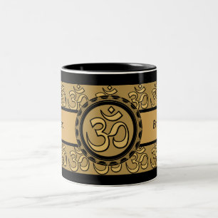 Om Relax & Breathe Gold Mugs & Drinkware