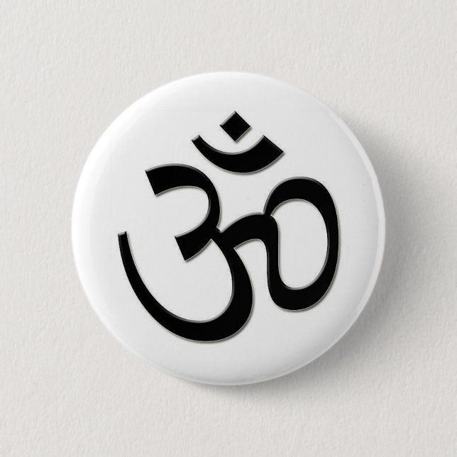 OM SHANTI 6 CM ROUND BADGE (Front)