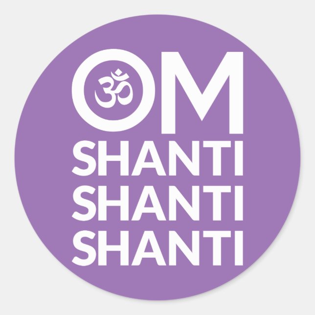 Om Shanti Classic Round Sticker (Front)