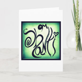 OM SHANTI GRAFFITI GREETING CARD (BLANK INSIDE)
