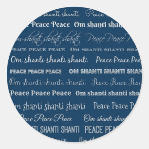 Om Shanti, Peace Classic Round Sticker