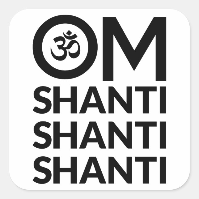 Om Shanti Square Sticker (Front)
