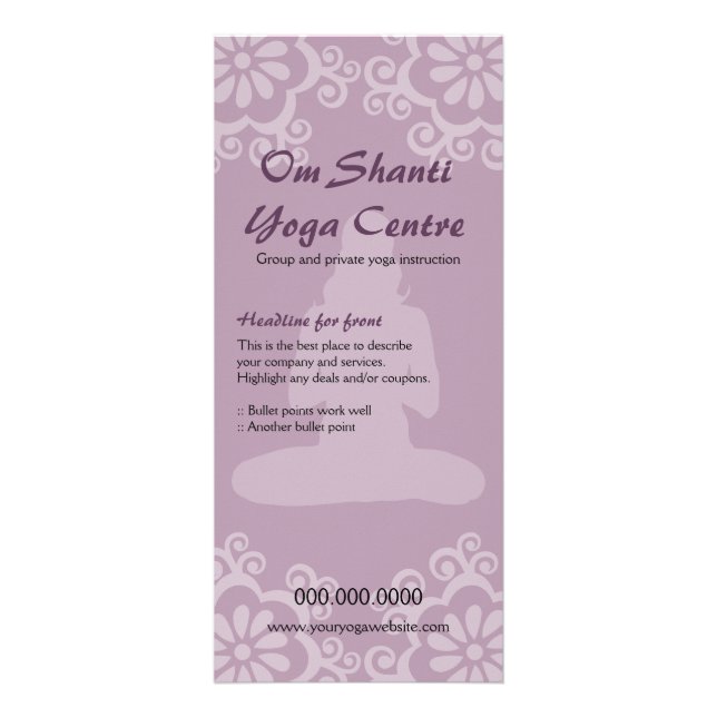 Om Shanti Yoga Rack Card (Front)