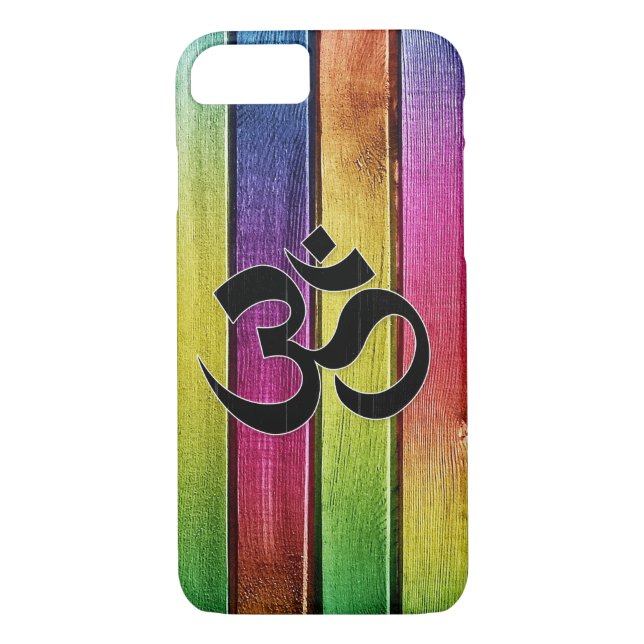 Om sign on multicolor wood Case-Mate iPhone case (Back)